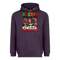 Plum Rockin Around The Christmas Tree Heavyweight Hoodie - FaDigitalArtStudio