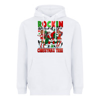 White Rockin Around The Christmas Tree Heavyweight Hoodie - FaDigitalArtStudio