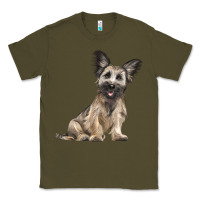 Army Green Skye Terrier Dog Illustrations Classic Tee - LillyAllenDesigns