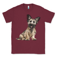Burgundy Skye Terrier Dog Illustrations Classic Tee - LillyAllenDesigns