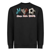 Black Peace love Soccer Heavyweight Sweatshirt - HowdyJamesFarm