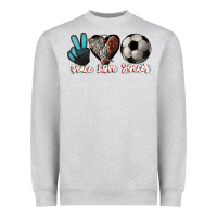 Heather Grey Peace love Soccer Heavyweight Sweatshirt - HowdyJamesFarm