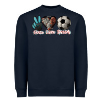 Navy Peace love Soccer Heavyweight Sweatshirt - HowdyJamesFarm