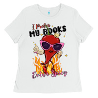 White i prefer my books extra spicy Ladies Tee - MaliasSmallBusiness