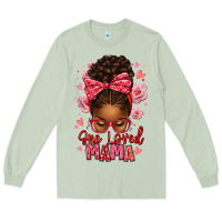 Matcha one loved mama afro messy bun Long Sleeve Tee - texasbilliewilder