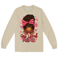Mushroom one loved mama afro messy bun Long Sleeve Tee - texasbilliewilder