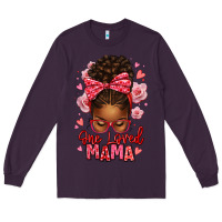 Plum one loved mama afro messy bun Long Sleeve Tee - texasbilliewilder
