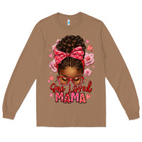 Toasted Coconut one loved mama afro messy bun Long Sleeve Tee - texasbilliewilder
