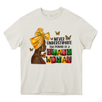 Cream never understimate the power of a black woman Heavy Core Tee - MaliasSmallBusiness