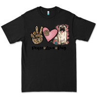 Black peace love pug Premium Tee - JahusDesignShop