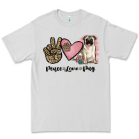Dove Grey peace love pug Premium Tee - JahusDesignShop