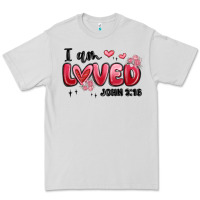 Dove Grey i am loved john 3 16 Premium Tee - MaliasSmallBusiness