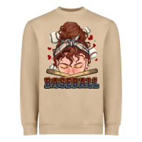 Mushroom Messy bun Baseball Heavyweight Sweatshirt - HowdyJamesFarm