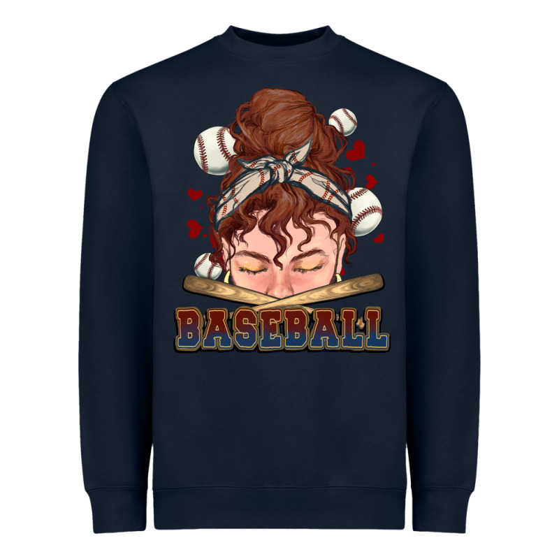 Messy Bun Baseball Heavyweight Sweatshirt by HowdyJamesFarm | Teevron