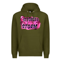 Army Green Stronger than the storm Premium Hoodie - FaDigitalArtStudio
