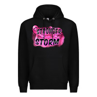 Black Stronger than the storm Premium Hoodie - FaDigitalArtStudio