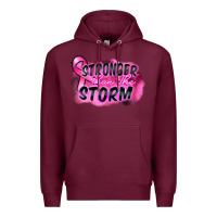 Burgundy Stronger than the storm Premium Hoodie - FaDigitalArtStudio