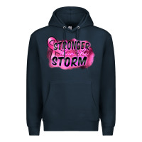 Navy Stronger than the storm Premium Hoodie - FaDigitalArtStudio