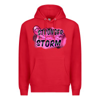 Red Stronger than the storm Premium Hoodie - FaDigitalArtStudio