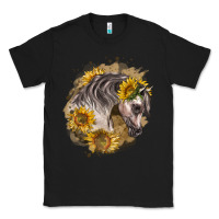 Black arabian horse with sunflowers Classic Tee - LillyAllenDesigns
