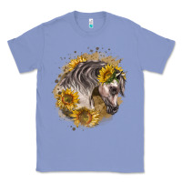 Colony Blue arabian horse with sunflowers Classic Tee - LillyAllenDesigns