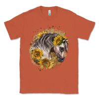 Copper arabian horse with sunflowers Classic Tee - LillyAllenDesigns