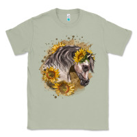 Matcha arabian horse with sunflowers Classic Tee - LillyAllenDesigns