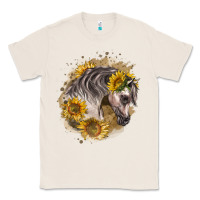 Natural arabian horse with sunflowers Classic Tee - LillyAllenDesigns