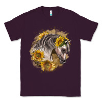 Plum arabian horse with sunflowers Classic Tee - LillyAllenDesigns