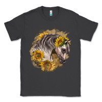 Smoke arabian horse with sunflowers Classic Tee - LillyAllenDesigns