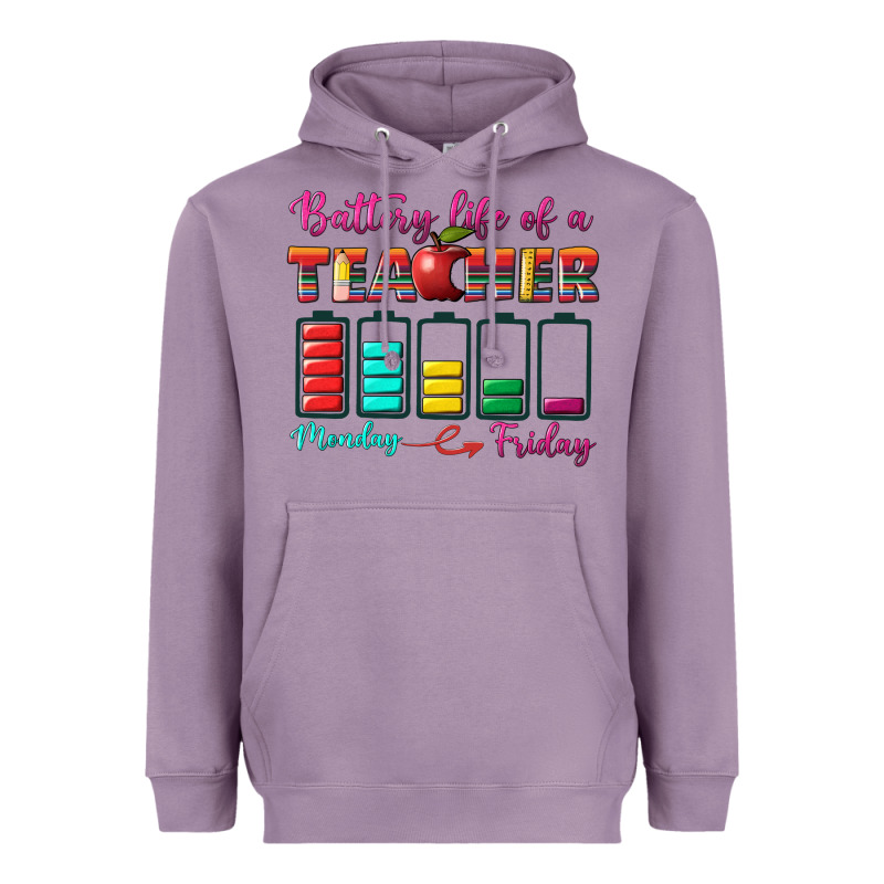 Battery Life Of A Teacher Heavyweight Hoodie by BundleAndBundleShop | Teevron