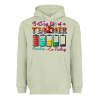 Matcha battery life of a teacher Heavyweight Hoodie - BundleAndBundleShop