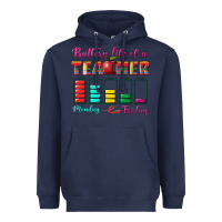 Navy battery life of a teacher Heavyweight Hoodie - BundleAndBundleShop