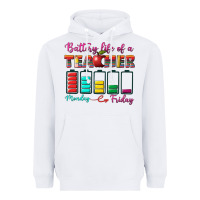 White battery life of a teacher Heavyweight Hoodie - BundleAndBundleShop