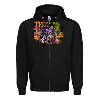 Black trick rawr treat Zipper Hoodie - FaDigitalArtStudio