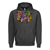 Charcoal Heather trick rawr treat Zipper Hoodie - FaDigitalArtStudio