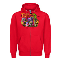 Red trick rawr treat Zipper Hoodie - FaDigitalArtStudio