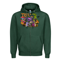 Sports Green trick rawr treat Zipper Hoodie - FaDigitalArtStudio