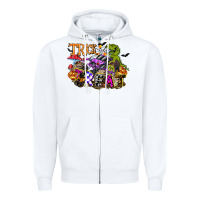 White trick rawr treat Zipper Hoodie - FaDigitalArtStudio