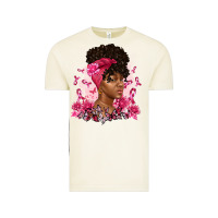 Breast Cancer Afro Woman Vintage Tee | Teevron