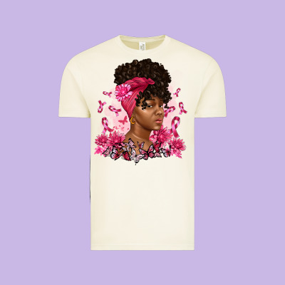 Breast Cancer Afro Woman Vintage Tee Designed By Artiststas