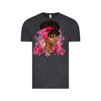 Vintage Black breast cancer afro woman Vintage Tee - Artiststas