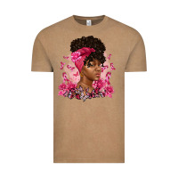 Vintage Coffee breast cancer afro woman Vintage Tee - Artiststas