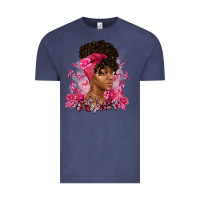 Vintage Denim breast cancer afro woman Vintage Tee - Artiststas
