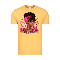 Vintage Mustard breast cancer afro woman Vintage Tee - Artiststas