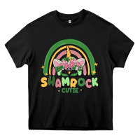 Black shamrock cutie Heavy Core Tee - MaliasSmallBusiness