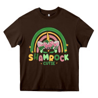 Chocolate Brown shamrock cutie Heavy Core Tee - MaliasSmallBusiness