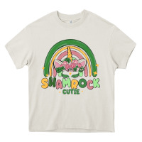 Cream shamrock cutie Heavy Core Tee - MaliasSmallBusiness