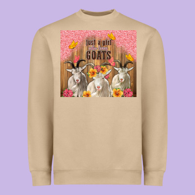 Just A Girl Who Loves Goats Tumbler Heavyweight Sweatshirt Designed By Tumblerdesignbyshophia