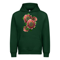 Forest Green 4 crimson blaze sunflower Urban Hoodie - LillyAllenDesigns